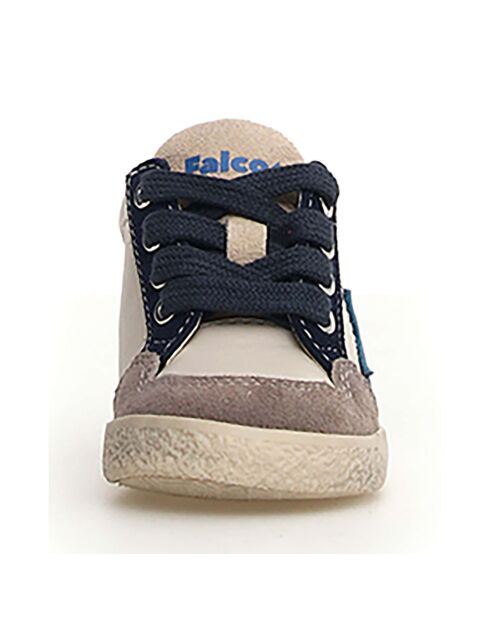 Donkergrijze/melk/marineblauwe Alnoite lederen sneakers