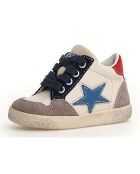 Donkergrijze/melk/marineblauwe Alnoite lederen sneakers