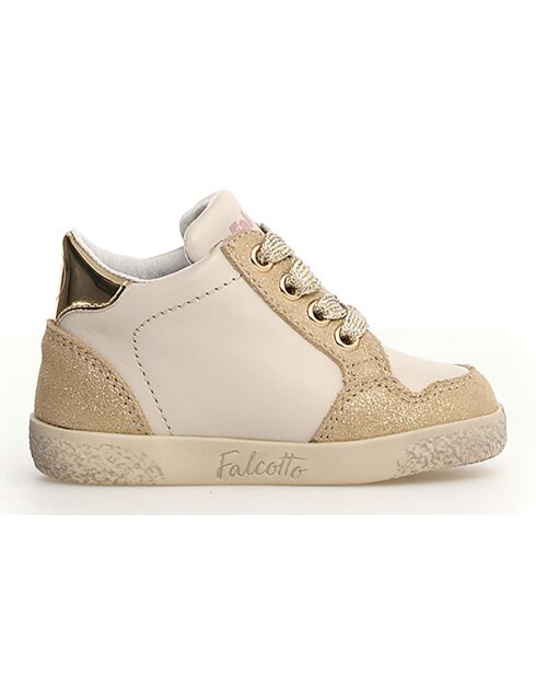 Baskets en Cuir Alnoite platine/lait/rose