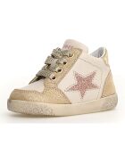 Baskets en Cuir Alnoite platine/lait/rose