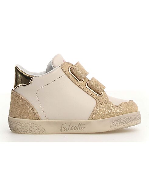 Baskets en Cuir Alnoite platine/lait/rose