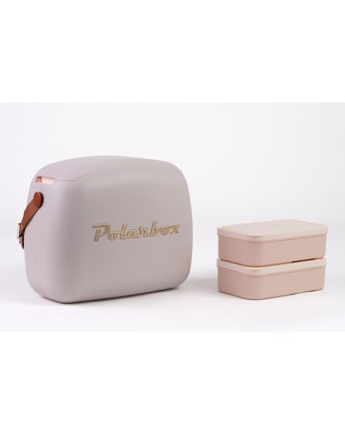 Koeltas 6L koelbox + 2 lunchbox parelgoud