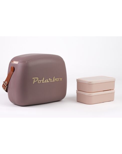 Koeltas 6L koelbox + 2 lunchboxen mauve goud