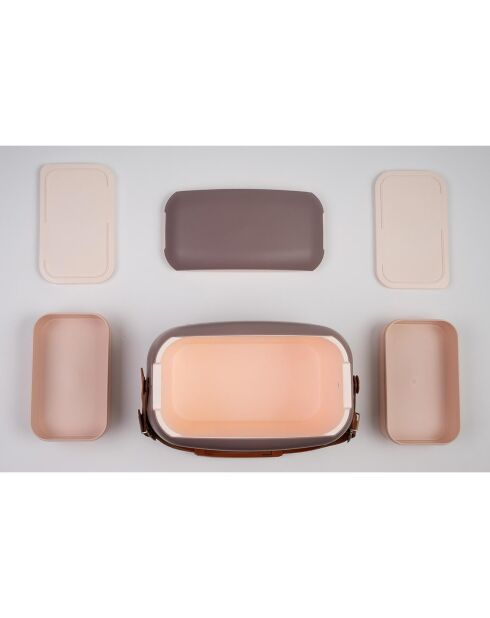 Koeltas 6L koelbox + 2 lunchboxen mauve goud