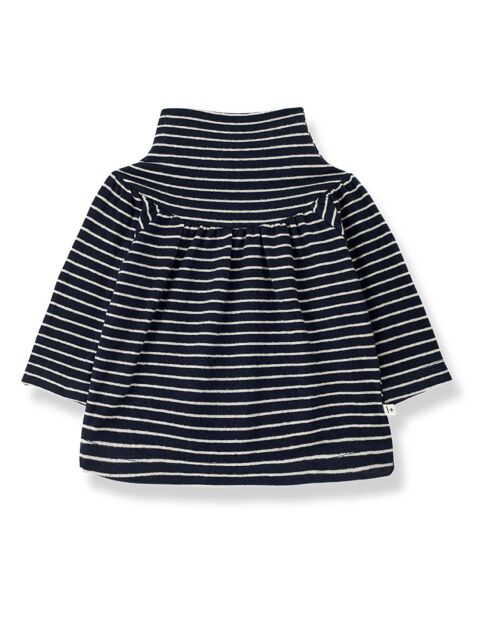 Marineblaue Stehkragenbluse Patricia