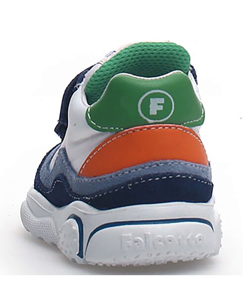 Amantea Ledersneaker in Weiß/Azur/Orange