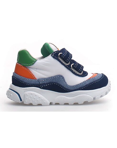 Amantea Ledersneaker in Weiß/Azur/Orange