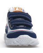 Amantea wit/azuur/oranje leren sneakers