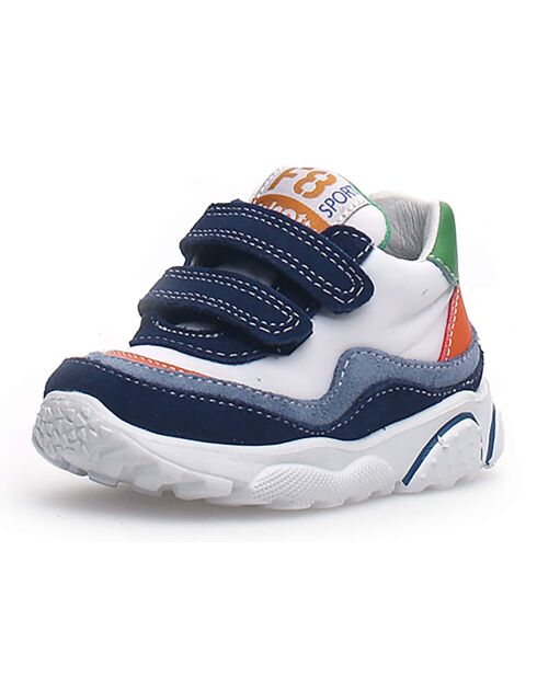 Amantea Ledersneaker in Weiß/Azur/Orange