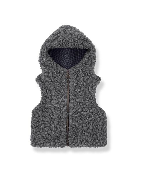 Patxi Ärmellose Kapuzenjacke aus Wollmischung, Grau