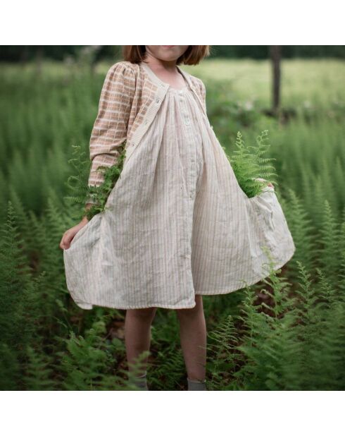 Robe à Bretelles Rayée Prim écrue