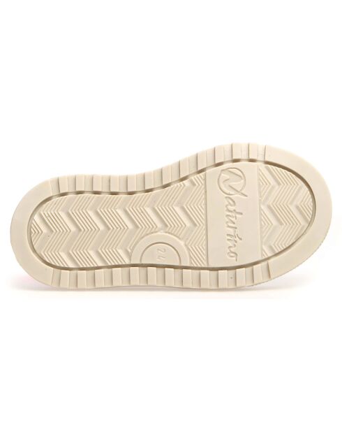 Baskets en Cuir Ariton blanc/fuchsia fluo