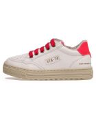 Baskets en Cuir Ariton blanc/fuchsia fluo