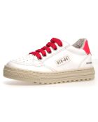 Baskets en Cuir Ariton blanc/fuchsia fluo