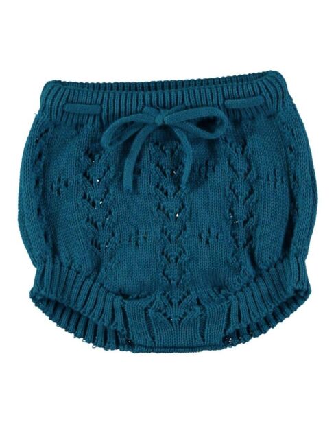 Bloomer Pointelle en Coton Bio bleu canard