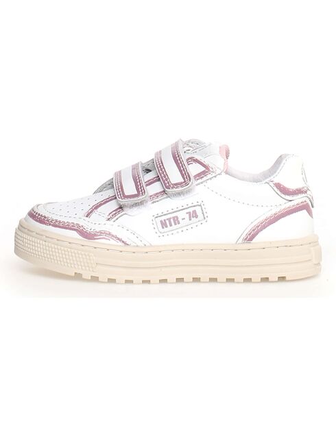 Baskets en Cuir Ariton blanc/nude