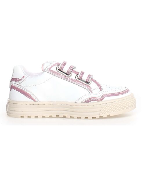 Baskets en Cuir Ariton blanc/nude