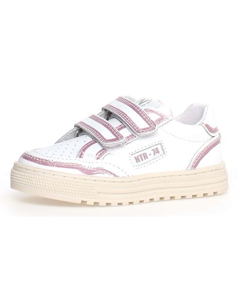 Baskets en Cuir Ariton blanc/nude