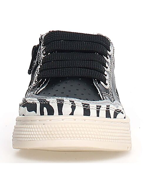 Ariton Sneakers Animal/Schwarz/Silber aus Leder