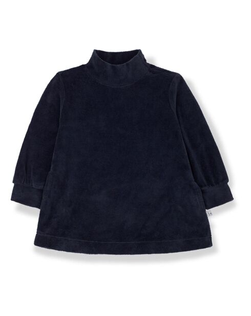 Robe en velours Rudra bleu marine
