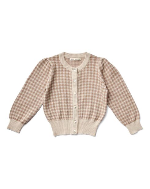 Cardigan à Carreaux Rose bois de rose