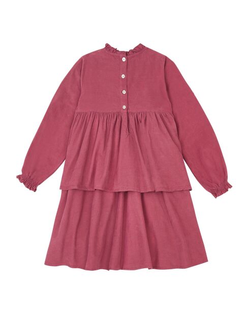 Robe Velours Milleraies rouge framboise