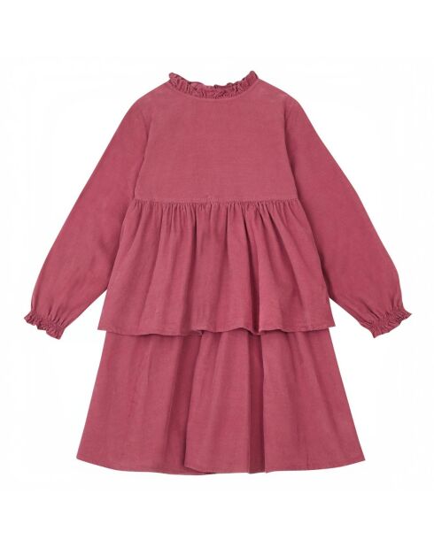 Robe Velours Milleraies rouge framboise