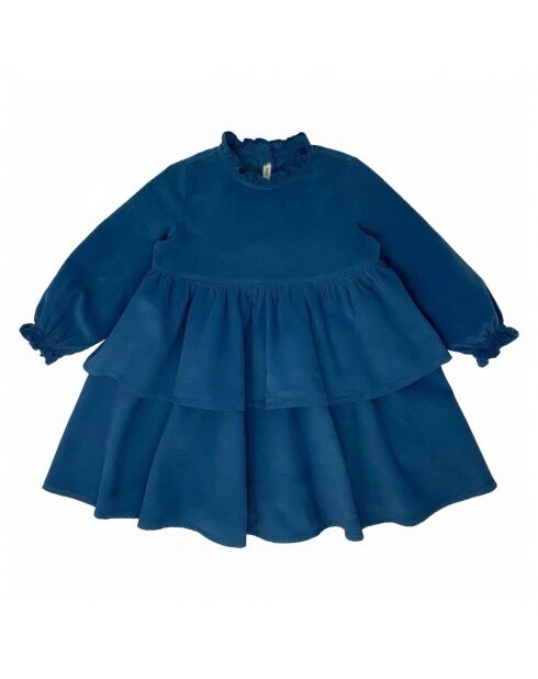 Robe Velours Milleraies bleue