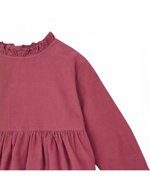 Robe Velours Milleraies rouge framboise
