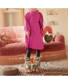 Robe Gaze de Coton Romane rose fuschia