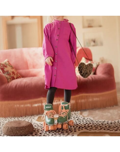 Robe Gaze de Coton Romane rose fuschia