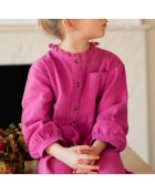 Robe Gaze de Coton Romane rose fuschia