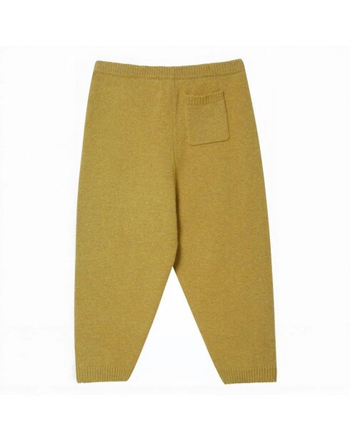 Pantaloni Parakeet ocra in lana sostenibile e nylon riciclato