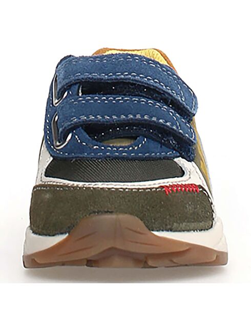 Kaki/veelkleurige blauwe sneakers