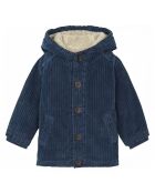 Manteau en Velours Côtelé Fourré bleu marine