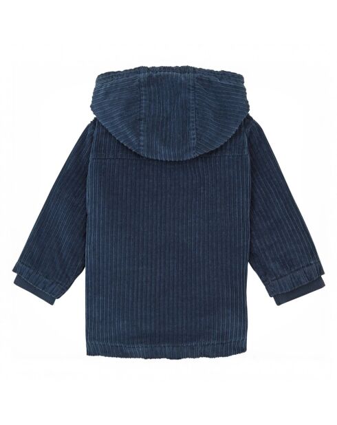 Manteau en Velours Côtelé Fourré bleu marine
