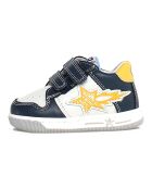 Frankie marineblauw/wit/gele sneakers