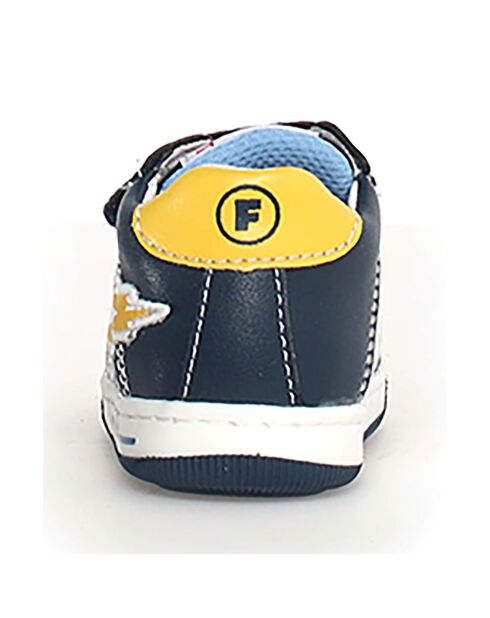 Frankie marineblauw/wit/gele sneakers