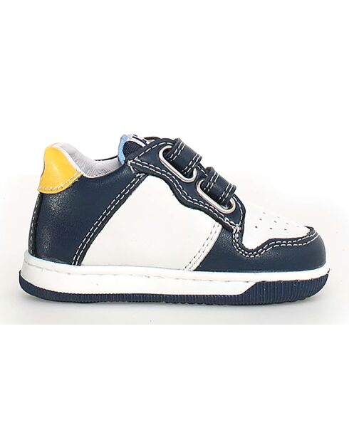 Frankie marineblauw/wit/gele sneakers