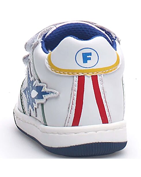 Frankie wit/veelkleurige leren sneakers