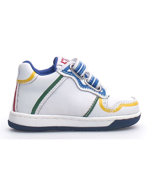 Frankie wit/veelkleurige leren sneakers