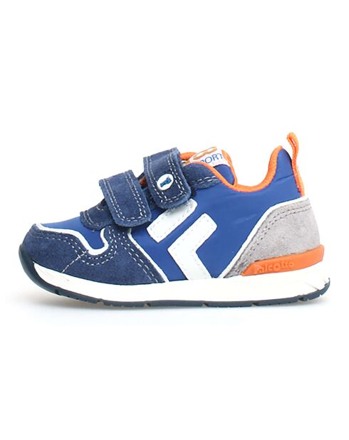 Hack azuurblauw/wit/grijze sneakers