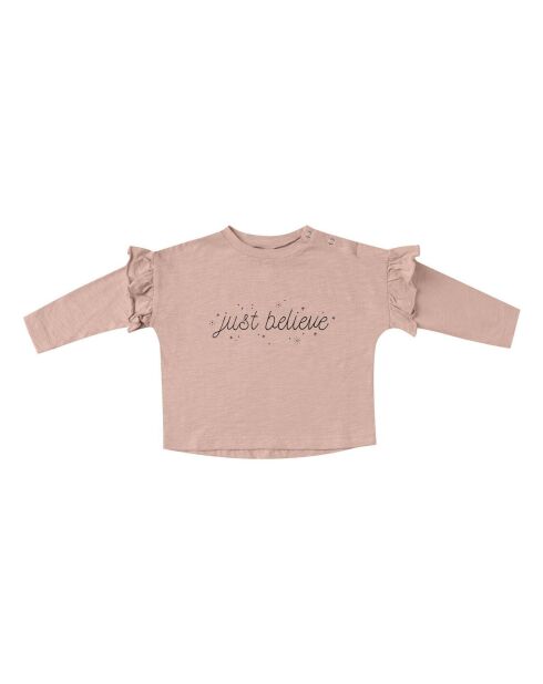 T-shirt Just Believe rose buvard