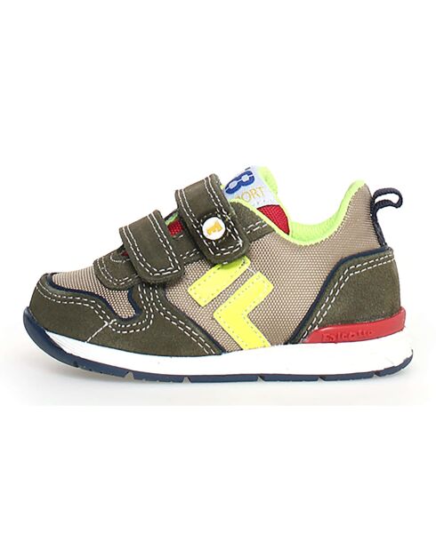 Hack sneakers in kaki en steen