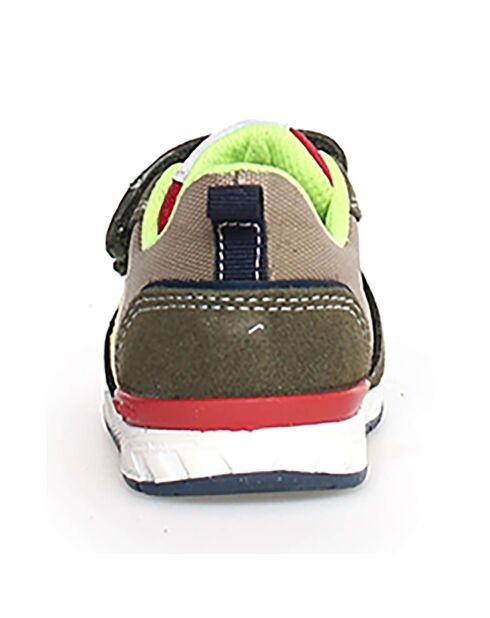 Hack sneakers in kaki en steen