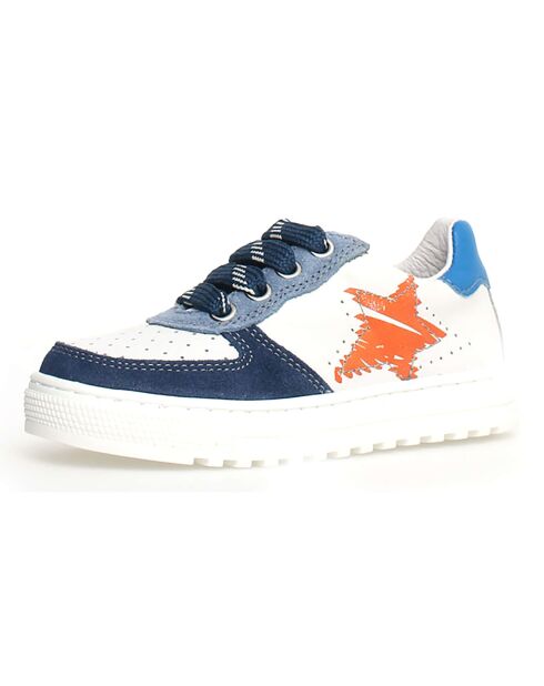 Azuurblauw/wit/ultramarijn sneakers van Hess