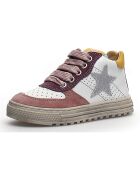 Baskets en Cuir Hess rose/blanc