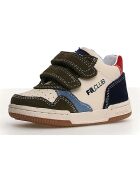 Kaki/melk/marineblauwe leren sneakers van Klip