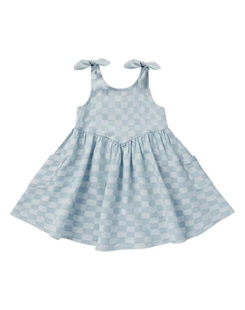 Robe Summer à Carreaux bleue