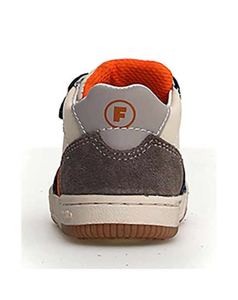 Klip sneakers van marineblauw/melk-antraciet leer